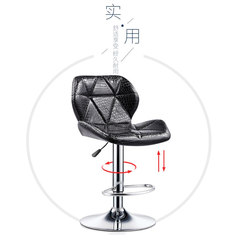 极速酒吧椅子家用吧椅美甲圆凳吧台椅现代简M约旋转升降靠背家用
