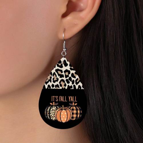 极速Color Bglock Black Leopard Pumpkin Print Leather Hallowe