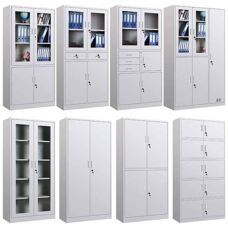 极速钢制文件柜资料档案柜两件z式柜办公室带锁财务柜收纳储物铁