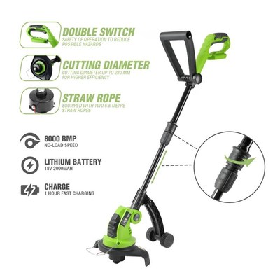 极速WORKPRO Cordless Grass Trimmer 18VI 2000mAh Electric Tri