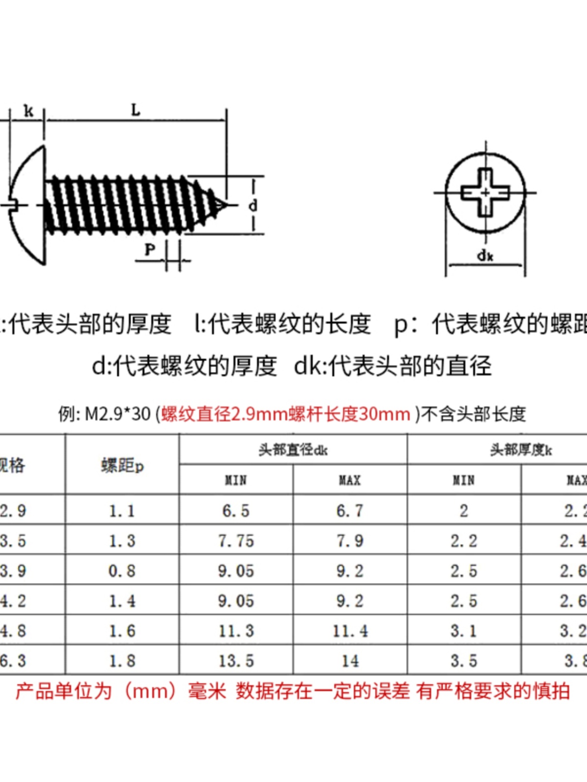 304大扁头自攻29 35 39不锈钢自攻螺丝蘑菇头大伞头圆头1122T