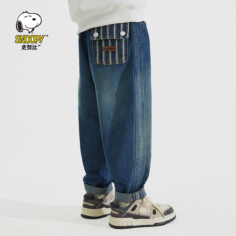 史努比男童牛仔裤春秋装