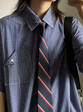 wtmp法式复古老钱风格纹短袖衬衫男女夏季宽松休闲纯棉百搭衬衣