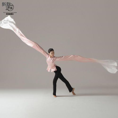 速发水练袖功舞蹈考粉色渐变甩袖长款古典舞民间舞戏曲京剧表演艺