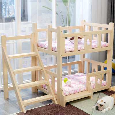 速发下多包邮狗床双层床实木泰迪比熊上省铺狗窝公主床猫窝窝