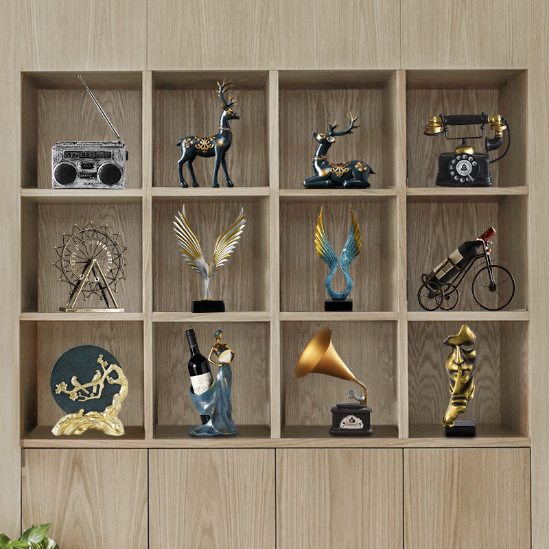 速发轻奢软装搭配套装样板间电摆柜复古摆件客饰红酒架酒柜装厅品