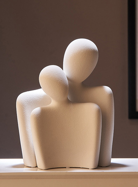 速发简约抽象术艺人物情侣摆件客家玄关酒柜卧室电视柜厅居装饰品