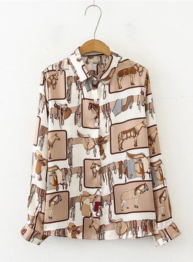 极速2022 spring women Blouses vintage sreetwear caUsual loos