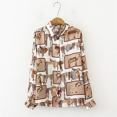 极速2022 spring women Blouses vintage sreetwear caUsual loos