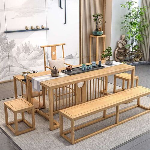 极速新中式实木茶桌椅组合实木茶几功夫茶台茶艺接待X桌禅意休闲