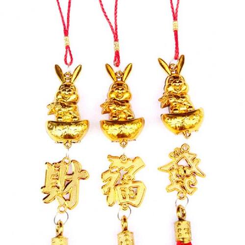 极速Excellent Rabbit sOrnament Golden Color Bunny Pendant