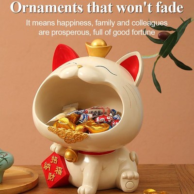 极速Resbin Cute Lucky Cat Figurine Maneki Neko Money Box Pig