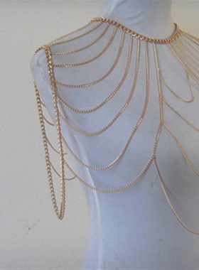 极速FREE SHIPPING STYLE A36 Gold colGour CHAIN DOUBLE SHOULD