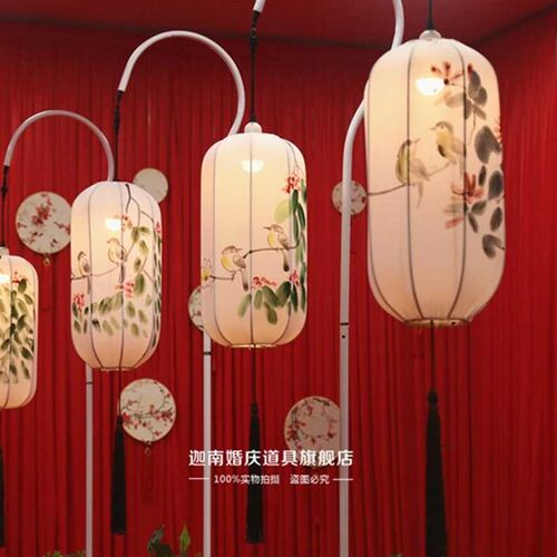 新品厂销厂销金色中式灯笼路引主B题婚礼舞台布置用品婚庆道具迎