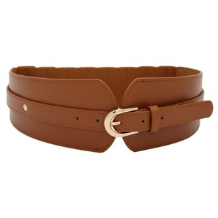 belt wide elastic Gvintage leather 极速Luxury buckle ladies