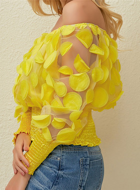 极速Sexy Off Shoulder Wotmens ops And Blouses 2022 Mesh Shee