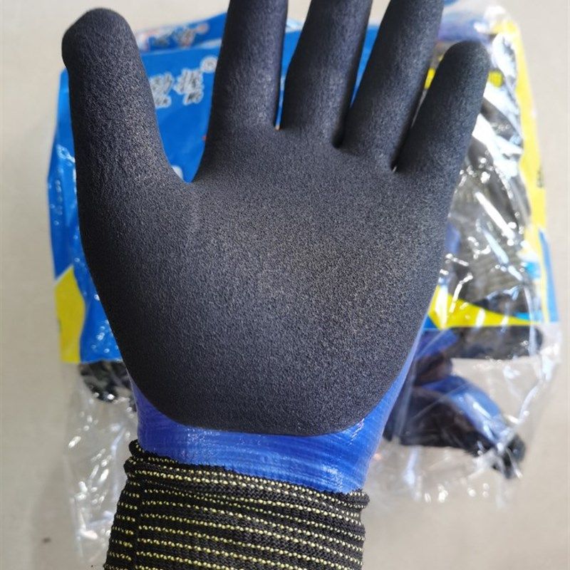 极速泽丰A168女士小号合胶x手套防水双层耐磨海边海鲜工作用胶皮