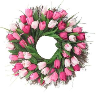 Wreath Tulip Door Flower Floral ArtiDficial 极速Tulip