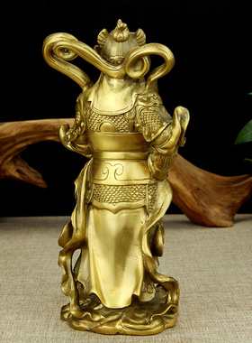 新品纯铜佛像铜关公佛o像伽蓝菩萨铜关公纯铜武财神佛像佛堂桌面