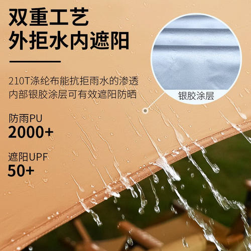 极速凯路德(KAIROAD)户外z天幕露营防雨遮阳棚大空间六角涤纶天
