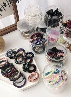 极速inas小号不伤发无痕磨砂哑光电话线发圈橡皮筋头绳女细款皮圈