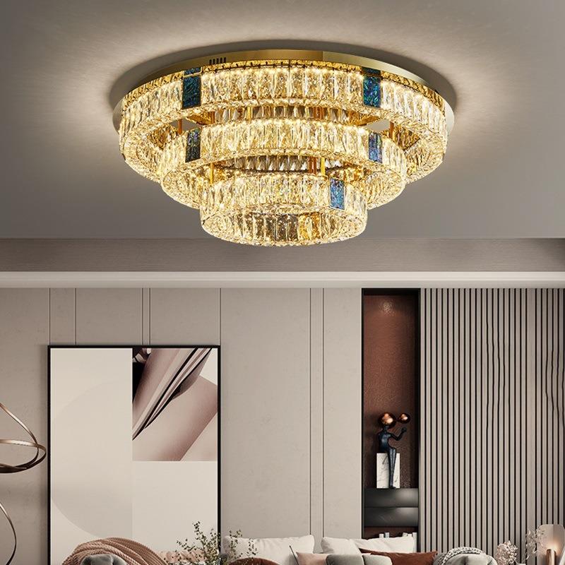 贝壳轻奢设计师客厅水晶书房圆形吸顶灯后主卧室现代简约一级大气