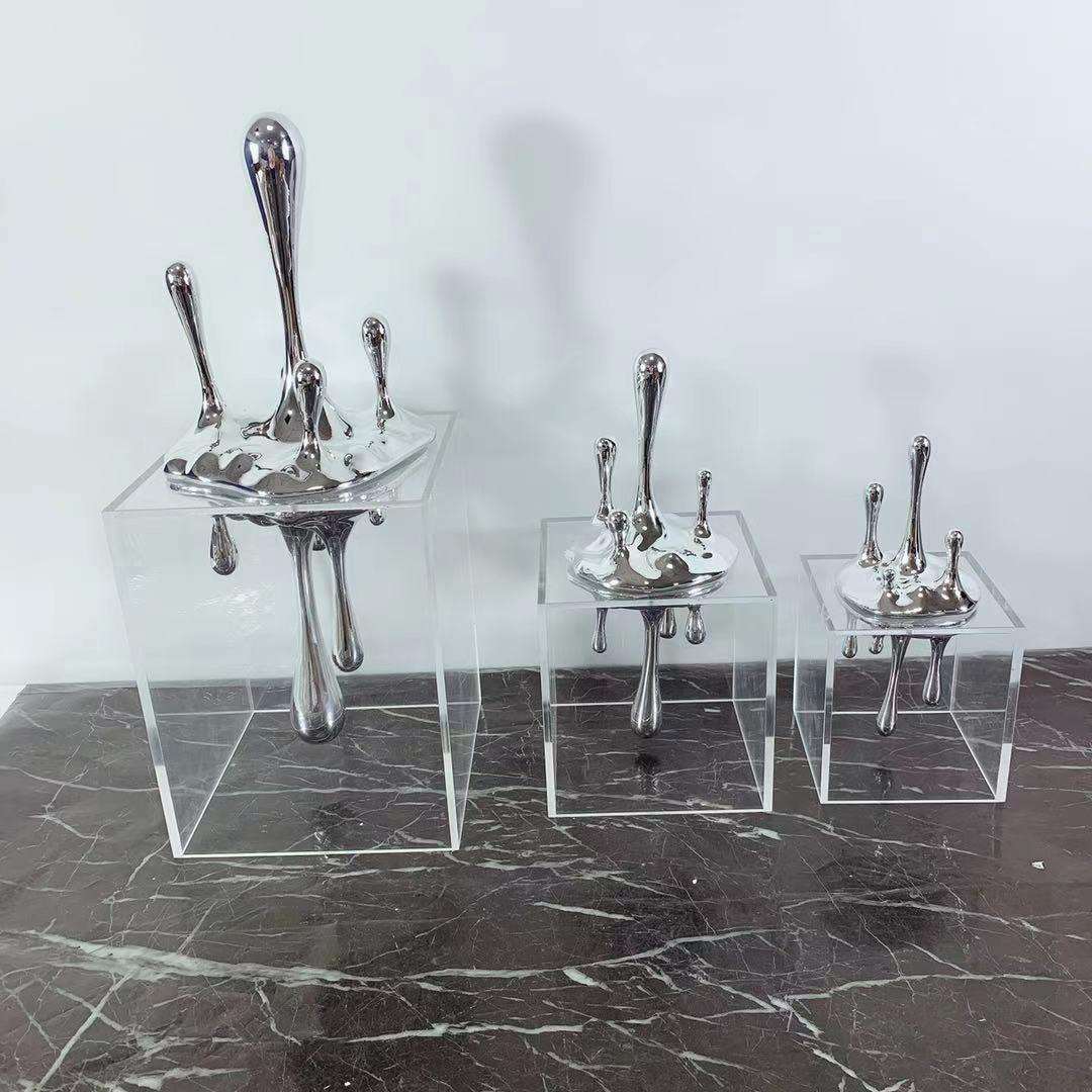 现代简约创意水滴摆件 样板间售楼处客厅卧室电视柜软装饰品