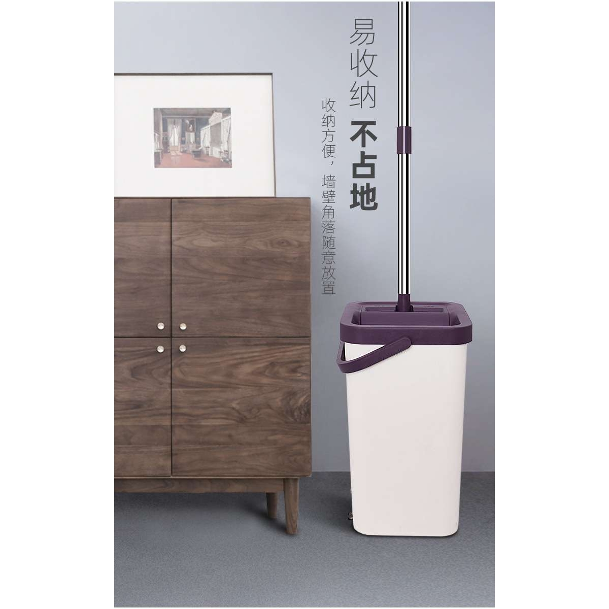 拖把家用一拖净2024新款免手洗托布拖地神器墩布不锈钢旋转平板拖