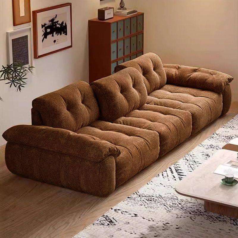 云漫沙发客厅2024新款雪尼尔布艺沙发超深坐宽直排可移动靠背沙发