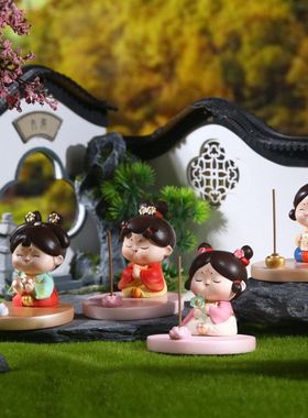 热款创意小仕女支架到唐祈愿运摆件懒人古风手机女孩支架桌面礼物