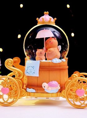 彩灯装饰憨态发光卡皮巴拉音乐