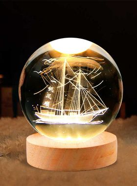 儿童创意水球氛围小夜灯云端发光