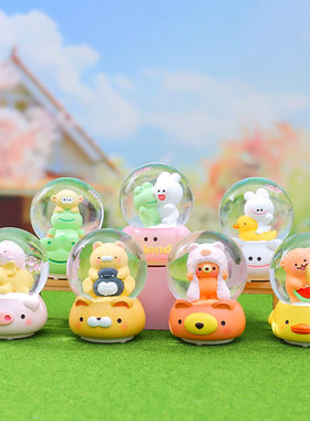 可爱萌宠HELLOFRIEND水晶球盲盒摆件发光音乐卧室装饰品