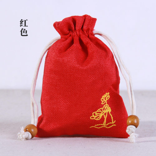 端午节莲花棉麻布袋香袋香囊香包空袋子支持logo首饰包装袋荷包