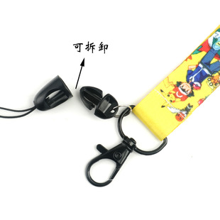 卡通手机挂绳可爱吊坠热转印证件挂链饰钥匙胸牌卡套挂脖吊绳diy