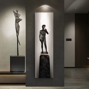 速发雕装美体艺术玄关墙饰画高级感设计师挂画黑白客厅沙发背景塑