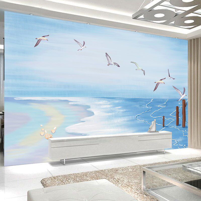 速发温馨贴纸电视背景墙壁自粘卧室房间装饰画床头墙面墙贴纸画纸