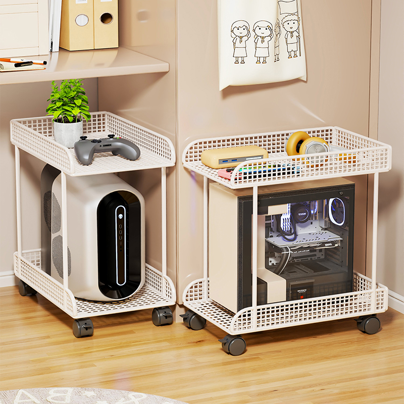 速发台架电脑桌下柜移动主机托式滑轮放置物架加宽机箱支架可底座