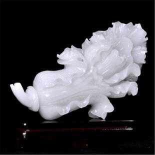 速发阿富汗厂白玉精雕白菜摆件 家 方解石玉百财聚财 摆件