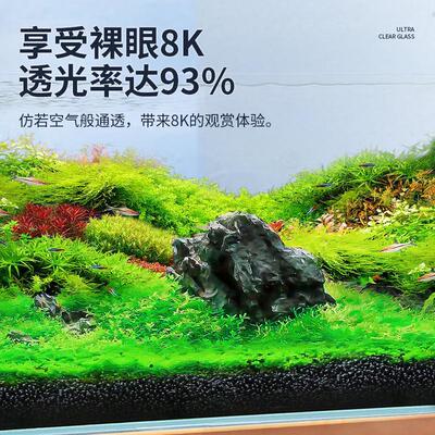 bessn金晶超白鱼缸溪流缸客厅新款乌龟缸造景缸桌面大小型玻璃缸