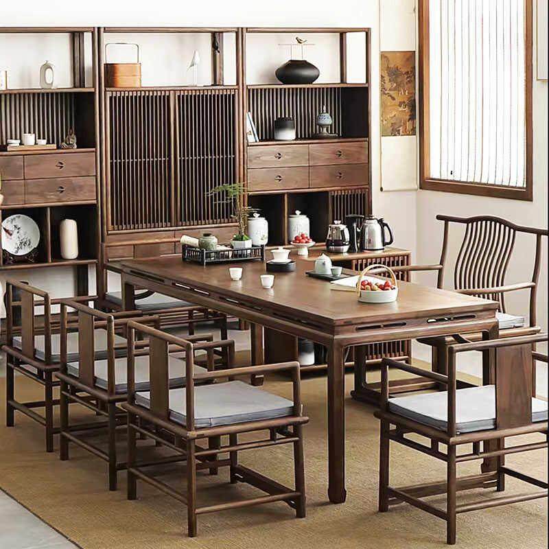 新中式实木茶桌椅组合黑胡桃色功夫茶台泡茶桌原木茶艺桌茶室家具,住宅家具,家用茶台/茶桌,淘宝优惠券,粉丝福利购,淘宝优惠卷