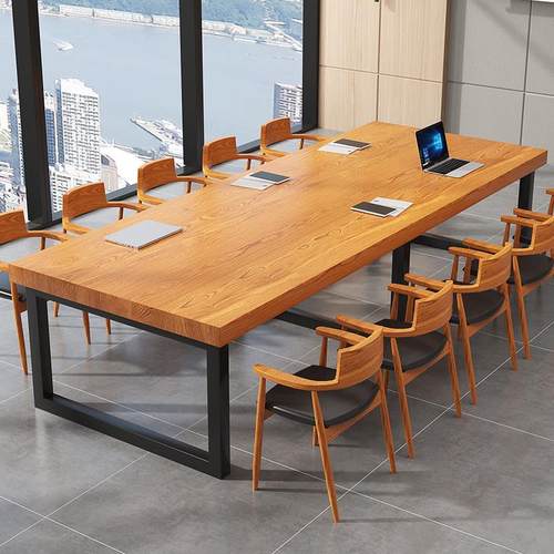 欧式实木桌大桌办公桌会议桌长方形洽谈桌简约桌现代咖啡餐桌