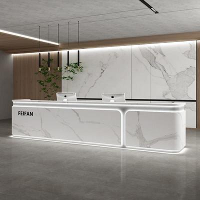 简约现代公司培训机构前台接待台酒店大堂健身房吧台桌柜台收银台