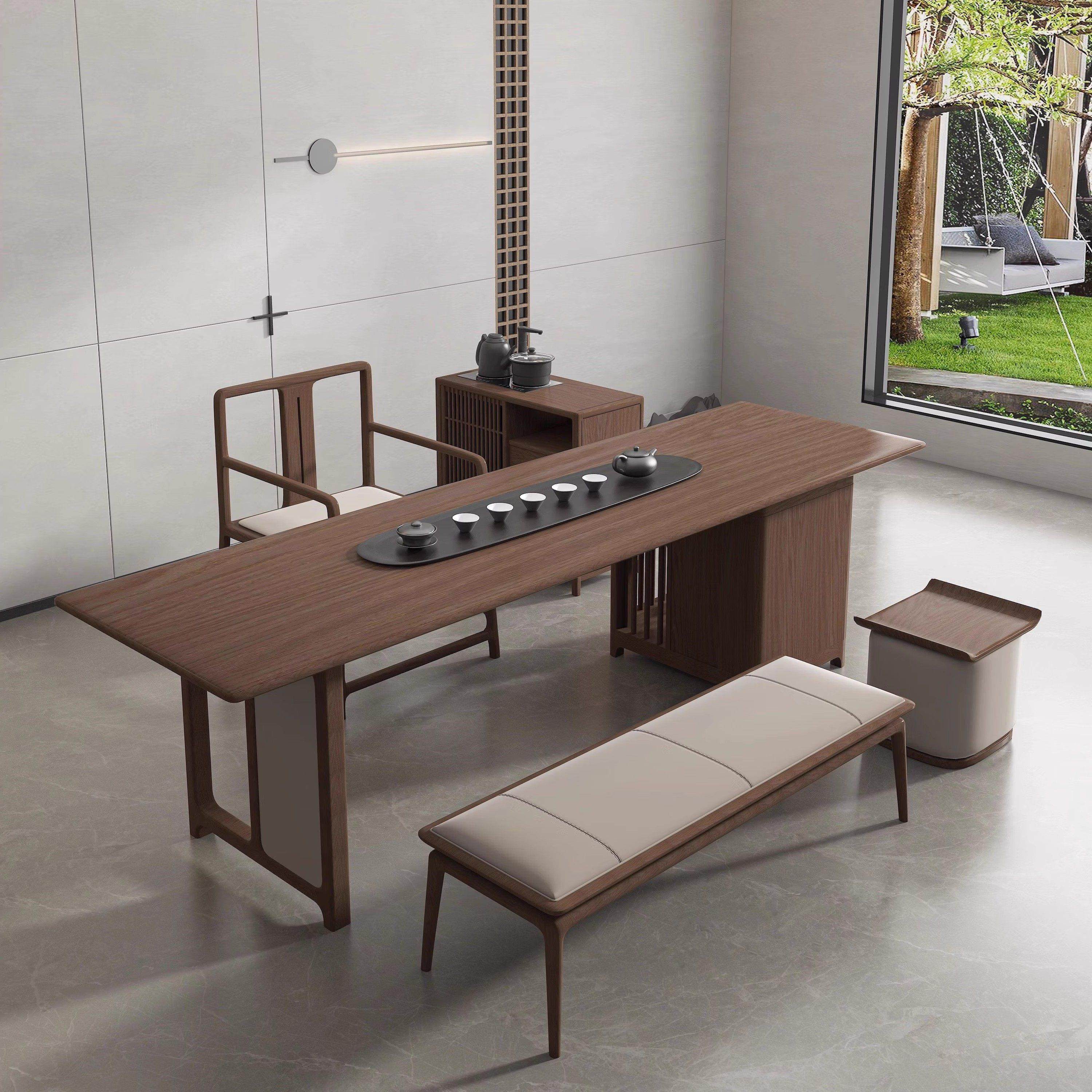 北美黑胡桃木茶桌椅组合新中式实木功夫泡茶桌会所办公室茶室家具,住宅家具,家用茶台/茶桌,淘宝优惠券,粉丝福利购,淘宝优惠卷