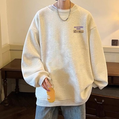 字母圆领卫衣男款潮牌早春秋无帽新款纯棉重磅加厚男装外套上衣服