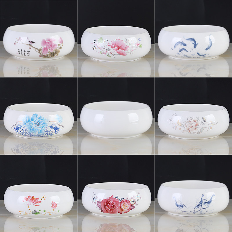 热销铜钱草绿萝水培水仙花盆x小号特大号浅口大口径多肉拼盘盆景