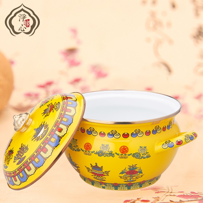 热销藏式b奶茶壶西藏藏族生活用具八吉祥奶茶锅熬煮酥油茶冲茶锅