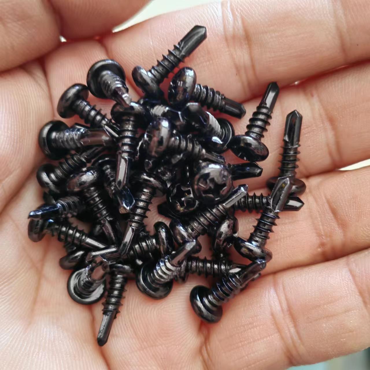 5-50斤黑锌盘头自攻自钻螺丝钉十字盘头钻尾螺钉燕尾钉国标4.2