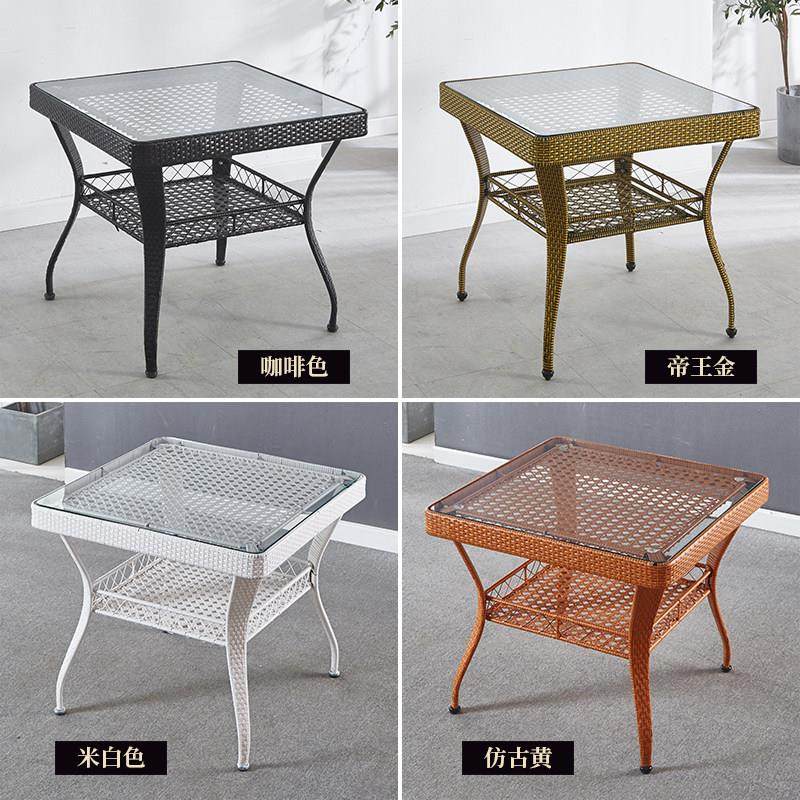 简约阳台方桌茶几小桌子户外储物藤圆桌钢化玻璃小边几手工藤编椅,住宅家具,阳台桌,淘宝优惠券,粉丝福利购,淘宝优惠卷