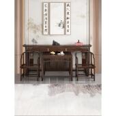 实木中堂六件套农村堂屋供桌家用新中式 长条桌八仙桌条案神龛组合